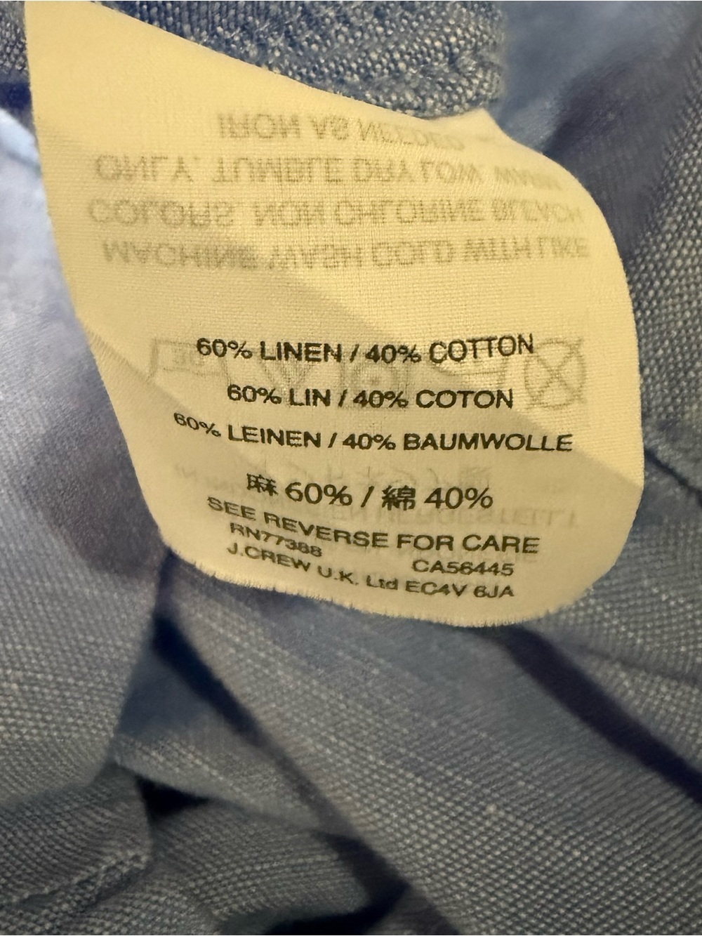 J.Crew Chambray Blue Tie Strap Linen Blend Tank Coastal Summer Medium - Picture 12 of 12